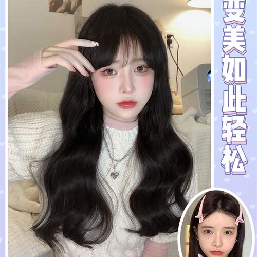一口喵假发女大波浪卷发lolita女团网红逼真刘海jk日常全头套假发