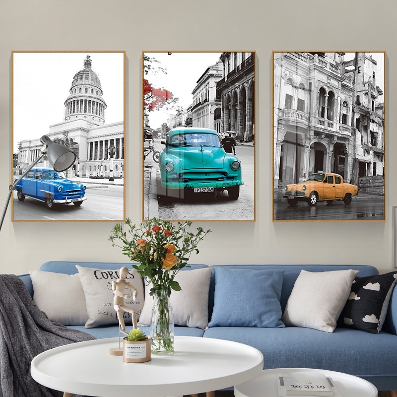 定做客厅装饰画北欧复古工业风壁画沙发饭厅挂画背景墙黑白风景三,家居饰品,现代装饰画,淘宝优惠券,粉丝福利购,淘宝优惠卷