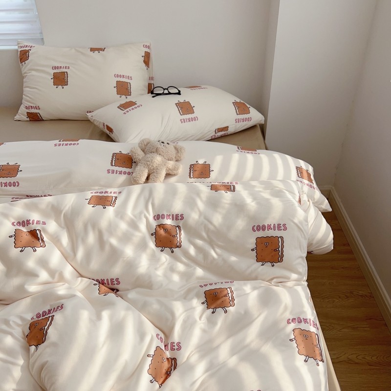 夹心饼乾柔软针织牛奶棉四件套卡通全棉儿童牀品被套宿舍三件套,床上用品,床品套件/四件套/多件套,淘宝优惠券,粉丝福利购,淘宝优惠卷