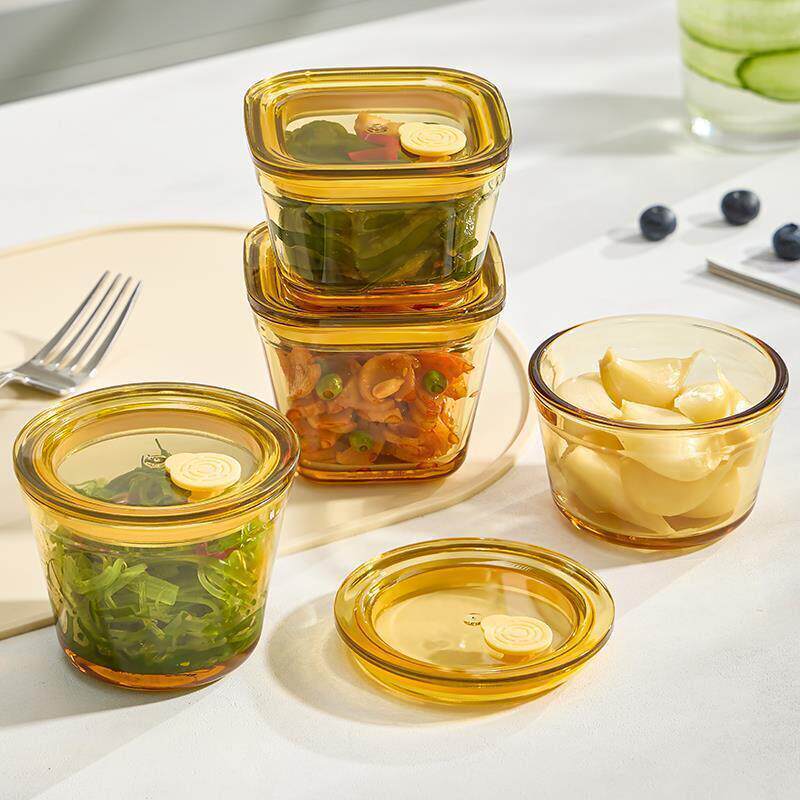 咸菜小盖碗泡菜碗食品级保鲜盒食品带盖留样微波炉高硼硅玻璃密封