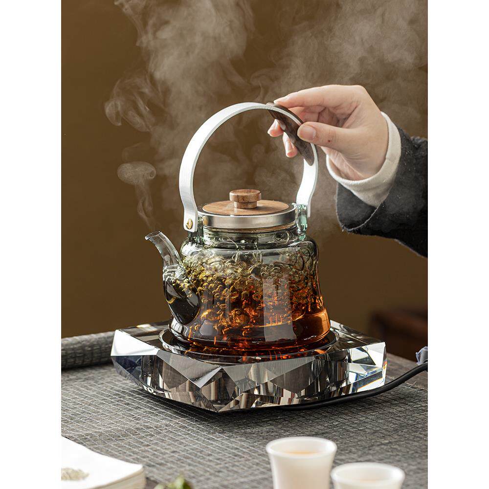琨德2024新款水晶电陶炉煮茶器煮茶炉家用玻璃烧水壶泡茶壶电热炉