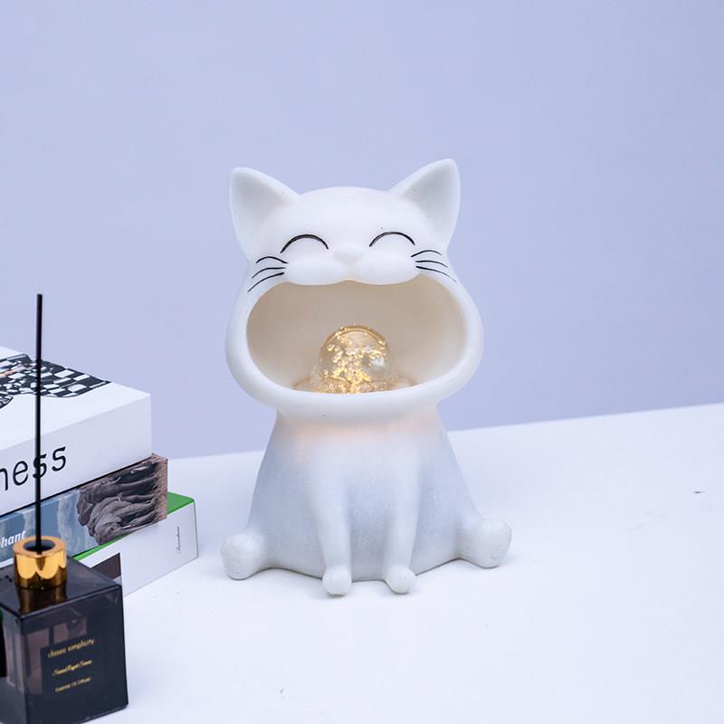 招财猫水晶球风水轮招财小型流水摆件循环水开业送礼桌面办公室