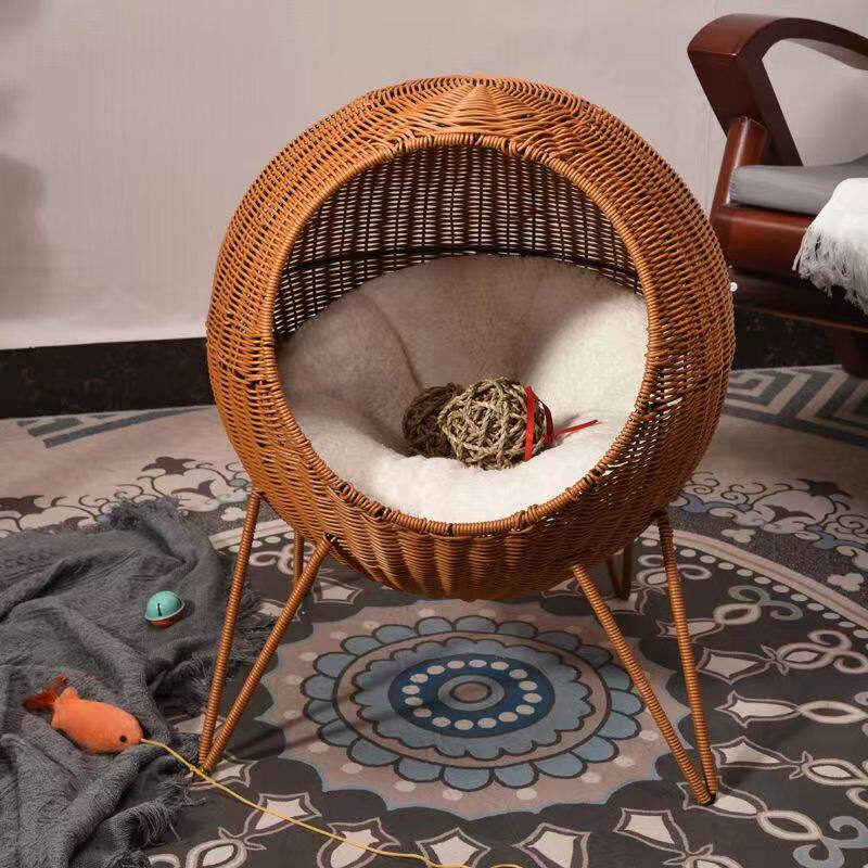 宠物吊床猫窝藤编四季通用草编可水洗编织秋千床猫咪悬挂式吊摇篮