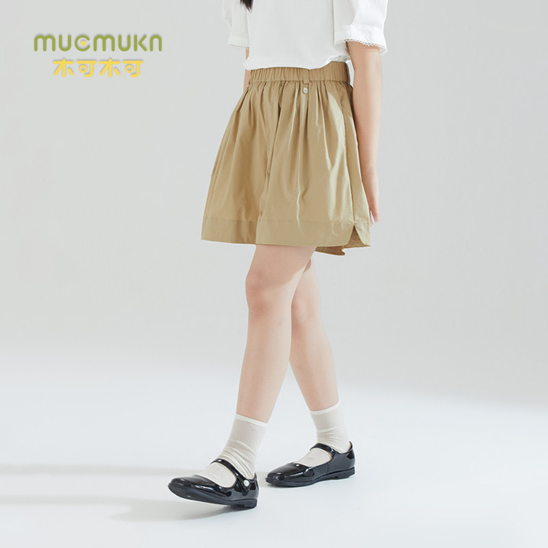 女童休闲短裤中大儿童宽松阔腿百褶五分裤夏季新品高腰百搭裤子
