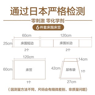 婴儿床分片式 床围全棉新生儿床围栏软包防撞挡布宝宝婴童床品套件