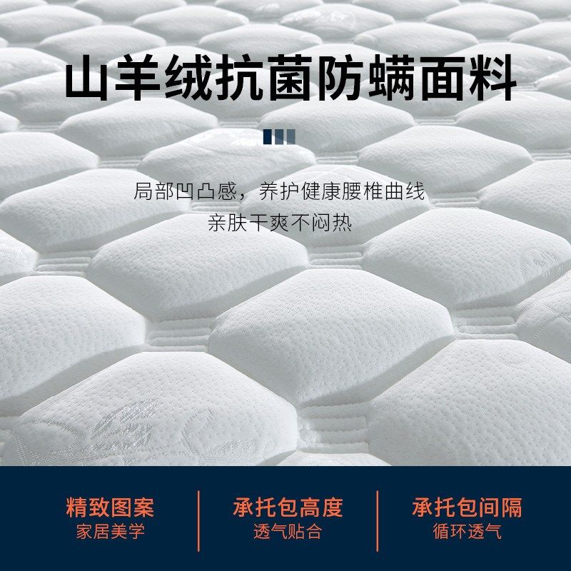 乾贺床垫席梦思压缩独立弹簧护脊乳胶硬椰棕垫20CM厚家用环保软垫,住宅家具,弹簧床垫,淘宝优惠券,粉丝福利购,淘宝优惠卷