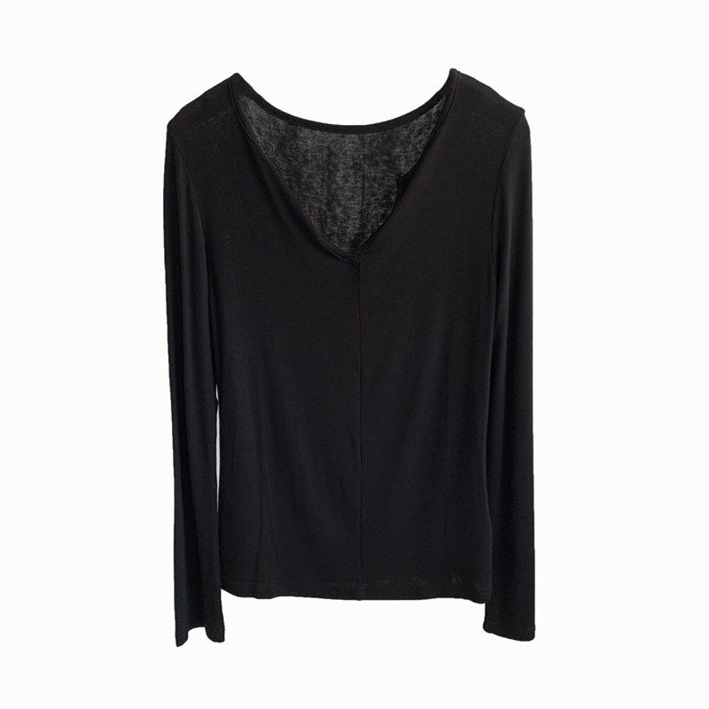 2023春季修身显瘦长袖上衣打底衫女T恤简约感防晒性感垂感打底衫,女装/女士精品,T恤,淘宝优惠券,粉丝福利购,淘宝优惠卷