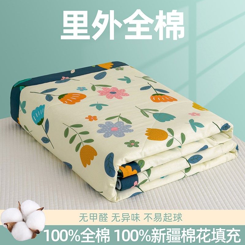 新疆纯棉花夏凉被纯棉空调被全棉夏被夏季薄被子单双人被芯可机洗