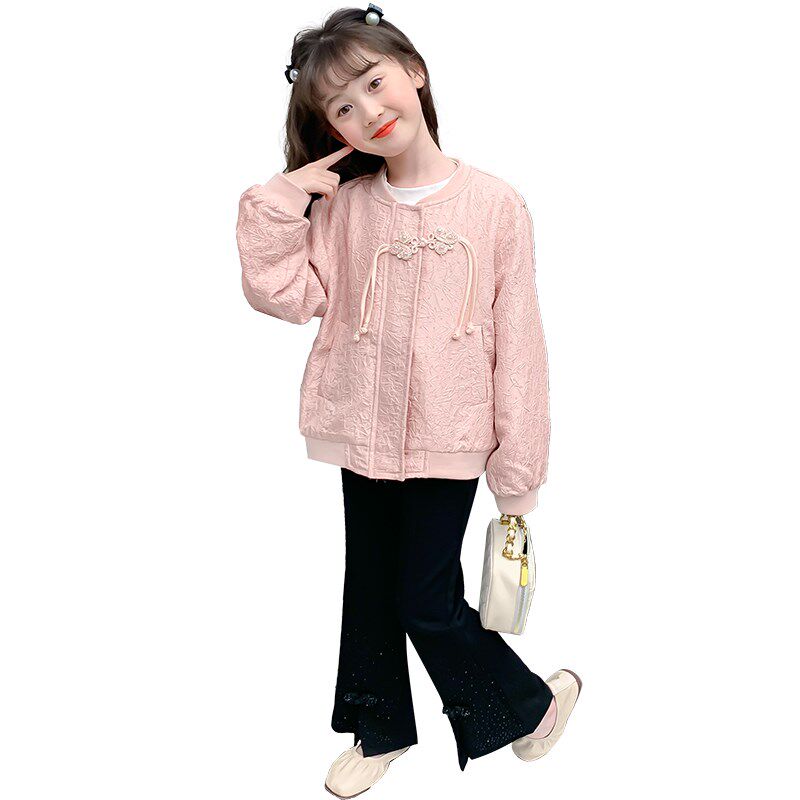 女童外套春装2024新款儿童春秋季新中式洋气时髦休闲国风女孩上衣