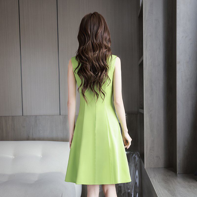 晚礼服女宴会轻奢小众高端平时可穿小个子高贵御姐绿色森系连衣裙