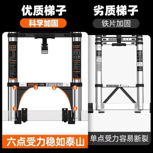 巴芬梯子室内家用折叠梯加厚不锈钢人字梯多功能移动楼梯伸缩梯