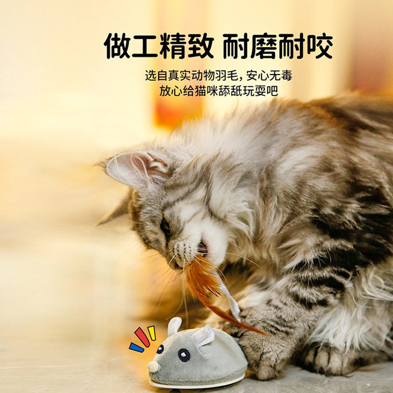 猫玩具电动小老鼠自嗨解闷幼猫逗猫棒USB充电小猫咪自动逗猫神器