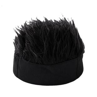 假发帽子男士一体秋冬带头发的帽发短发光头专用头套流氓帽款