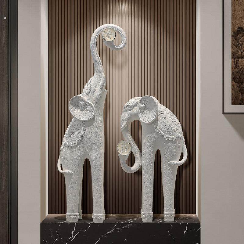 入户玄关客厅落地大象摆件创意艺术高档电视柜壁龛大型工艺品装饰,家居饰品,落地摆件,淘宝优惠券,粉丝福利购,淘宝优惠卷