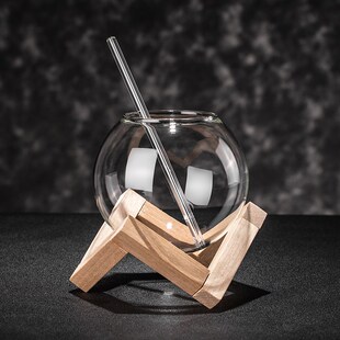 创意个性月球杯圆球鸡尾酒杯组合套装氛围感酒杯玻璃杯冷饮果汁杯