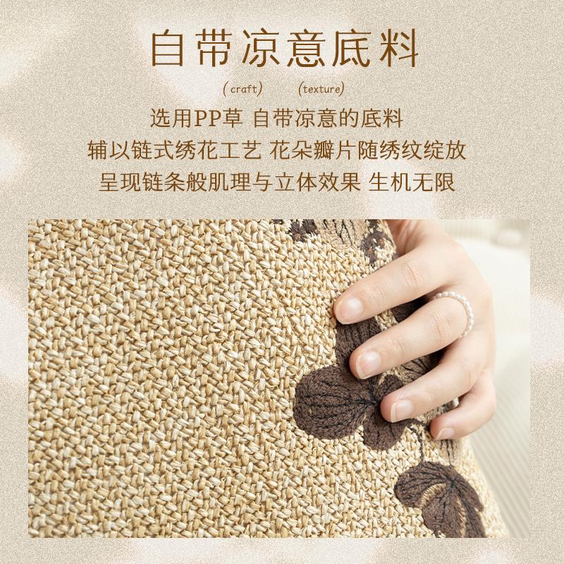 夏季抱枕客厅沙发靠垫轻奢高级感编织飘窗装饰靠垫床头靠枕套靠背