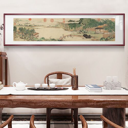 富春山居图国画新中式客厅装饰画茶室沙发背景墙挂画山水壁画纳福