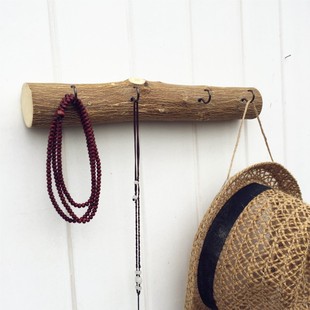 【木生家居】北欧天然原木树枝挂衣帽钩玄关民宿服装店装饰挂衣架