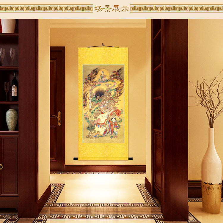 八大明王画像 步掷金刚明王金刚夜叉明王卷轴挂画 装饰画定制订做