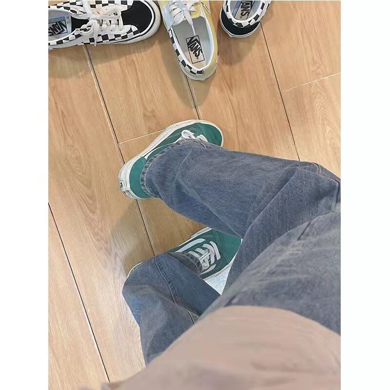 145小个子复古蓝牛仔裤女150cm高腰甜酷宽松直筒裤阔腿裤子xs码夏