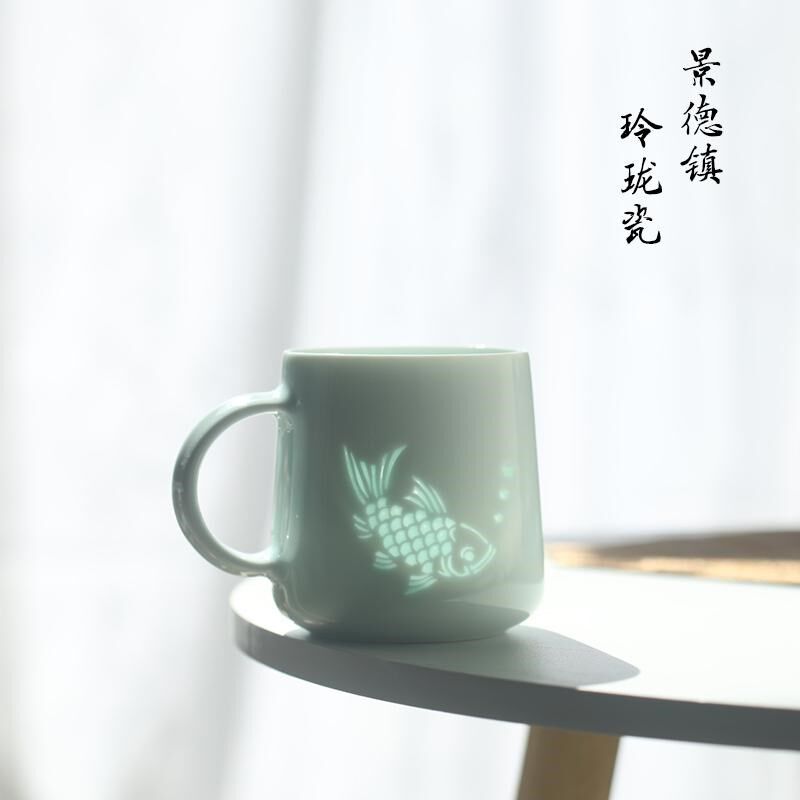 子木年年有余情侣杯子高级感一对鱼新年礼物陶瓷马克杯水杯带盖