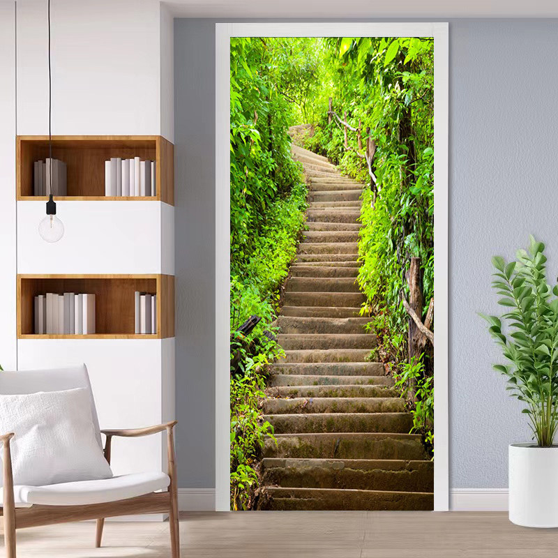 门贴画装饰房间卫生间推拉门上墙纸自粘玄关风景防水遮丑贴纸整张,家居饰品,软装墙贴,淘宝优惠券,粉丝福利购,淘宝优惠卷