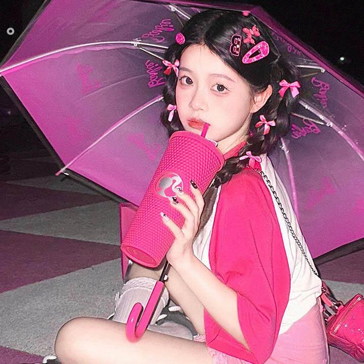 玫红色蝴蝶结小发夹可爱甜美少女双马尾点缀侧边发卡芭蕾风编发饰