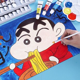 文萃水粉画颜料套装美术生专用儿童幼儿园小学可水洗绘画工具材料