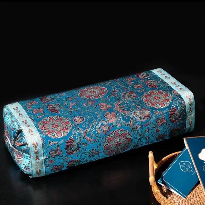 中国风锦缎枕头中式荞麦壳柏籽壳枕头套艾草花草可调节护颈卡扣枕,床上用品,功能枕/保健枕/养生枕,淘宝优惠券,粉丝福利购,淘宝优惠卷