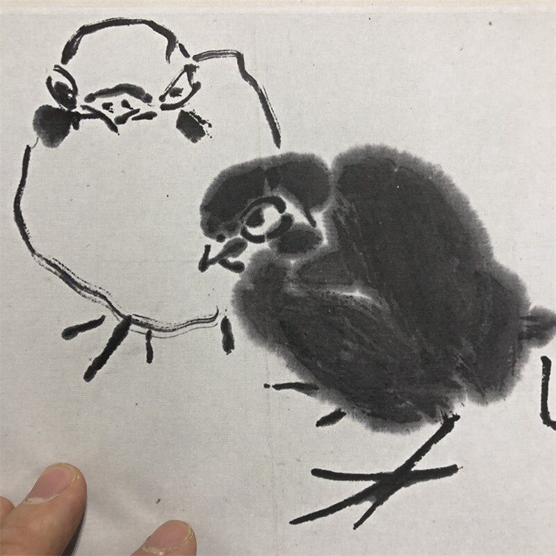 潘天寿 花鸟长卷国画水墨画写意画艺术微喷复制画宣纸画芯装饰画