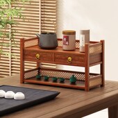 小型功夫茶杯架茶壶茶具茶桌置物架紫砂壶摆放架实木桌面博古架子