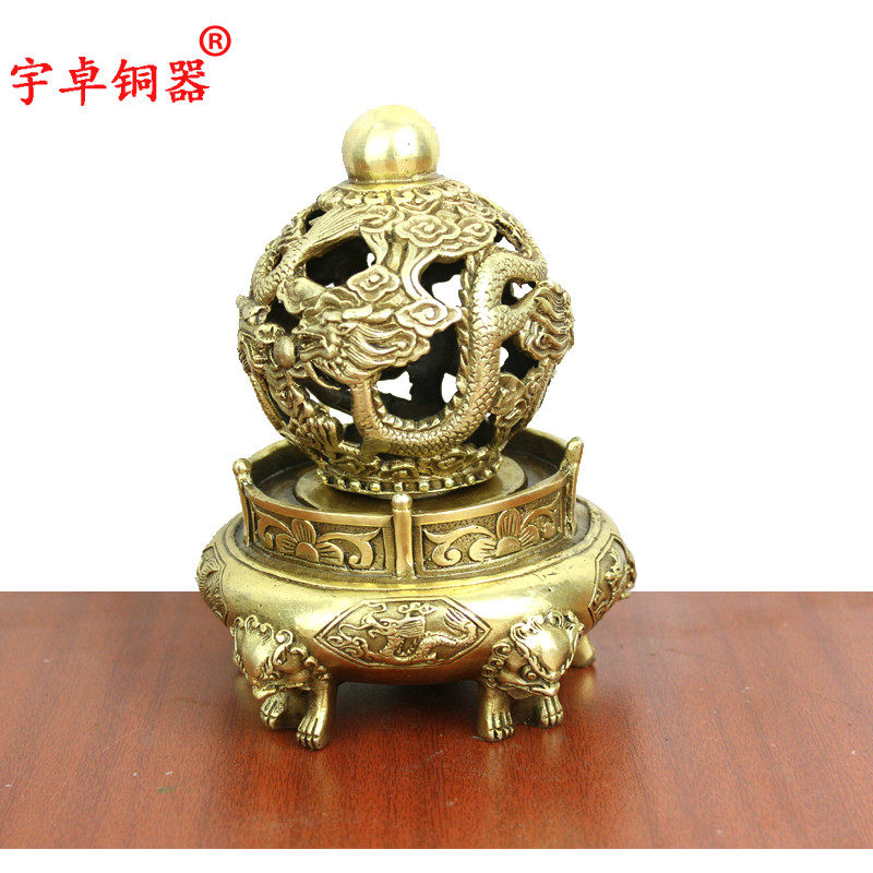 宇卓铜器 纯铜九转乾坤 工艺品摆件 黄铜九转乾坤 铜龙球 路路通