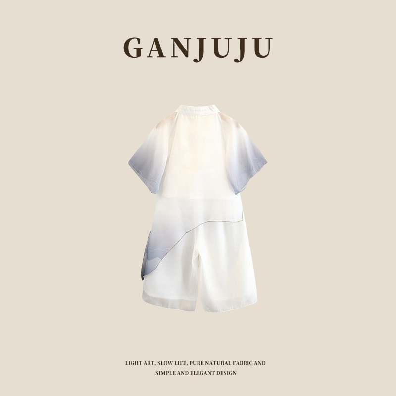 汉服男童夏季套装古风宝宝周岁礼服中国风儿童改良唐装中式演出服