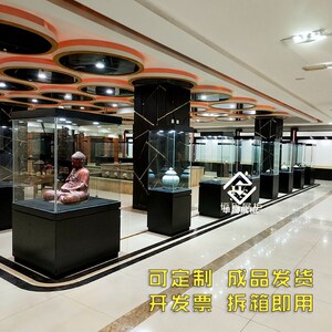 产品玻璃柜台木质珠宝首饰展示柜古董玉器陶瓷博物馆文物展览柜台