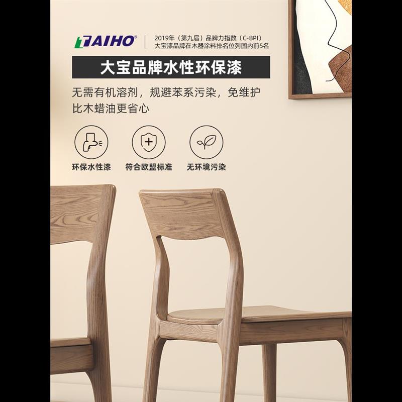 北欧实木餐椅小户型家用餐桌椅子简约白蜡木不带扶手原木靠背书椅