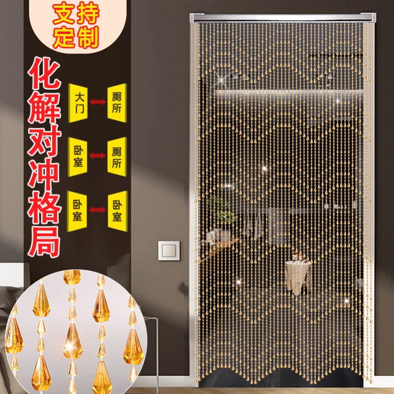 化解卧室门对门门帘珠帘塑料帘子水晶挂帘房门隔断屏风遮挡帘XM