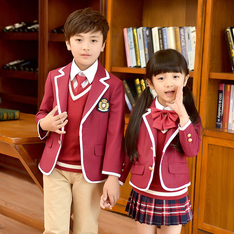 小学生西装校服套装2023新款秋冬季英伦学院风男女班服幼儿园园服