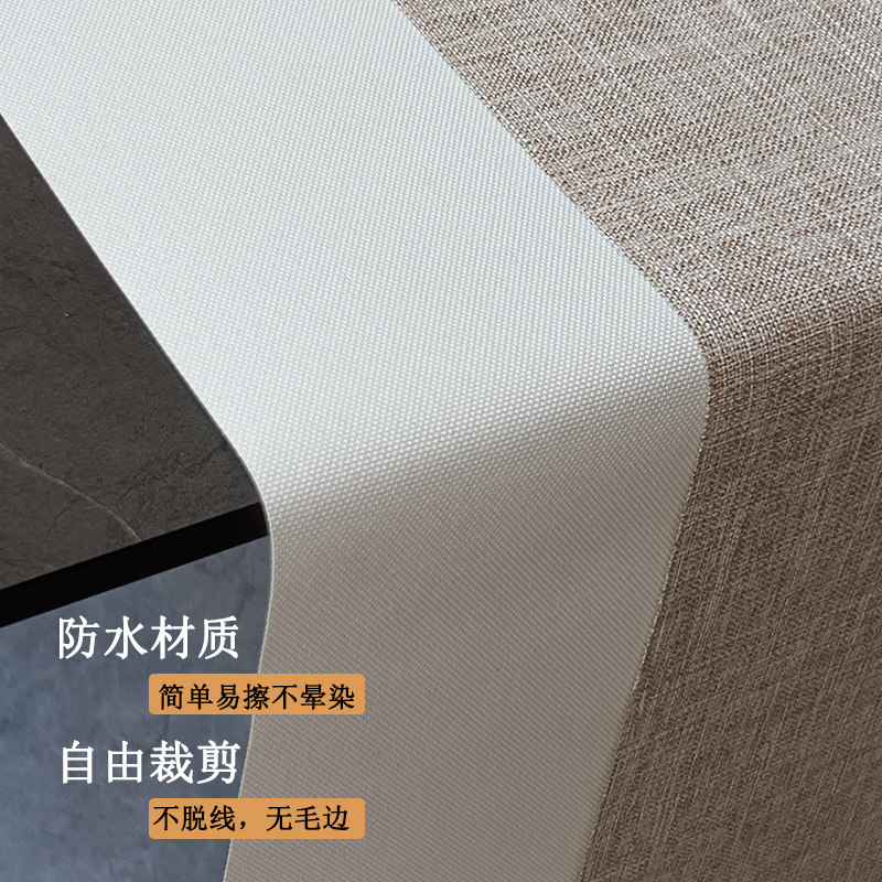 茶席防水禅意新中式白色家用茶几垫布酒店长桌布茶巾布艺茶盘桌旗