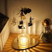 王子旋转烛台走马灯浪漫烛光晚餐道具蜡烛杯底座摆件创意礼物