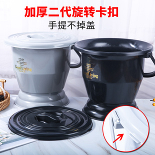 通用痰盂塑料加厚儿童手提式坐便器夜壶孕妇成人带盖子高脚尿壶