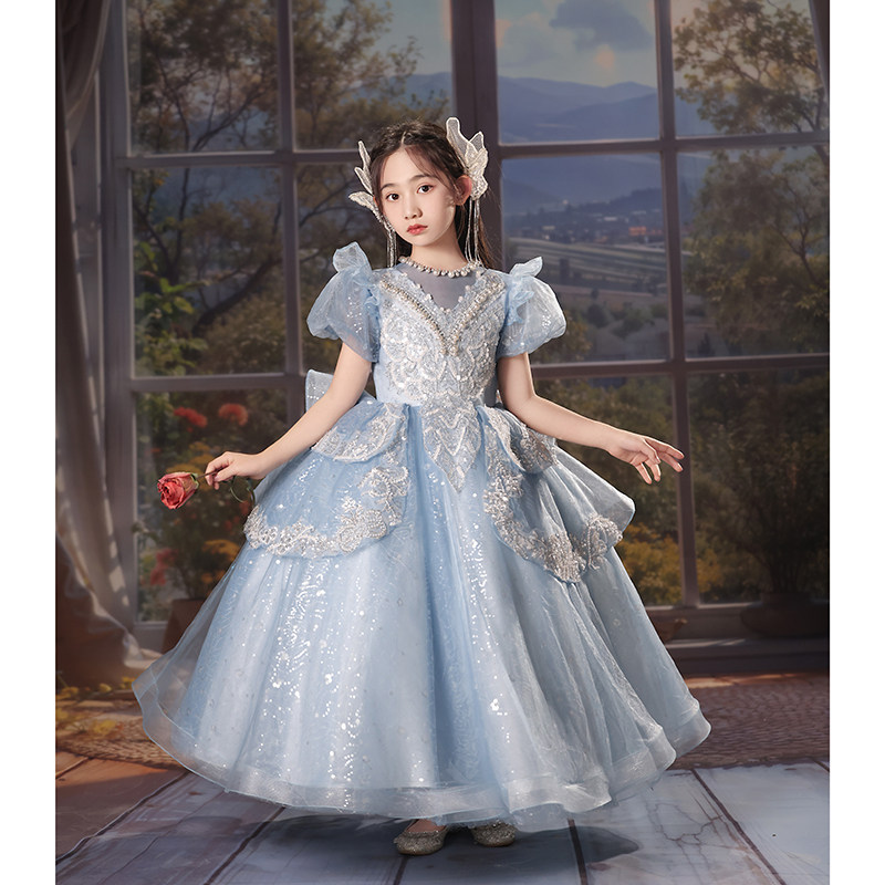 儿童晚礼服小主持人轻奢小众高端女童女孩花童生日公主裙钢琴演奏