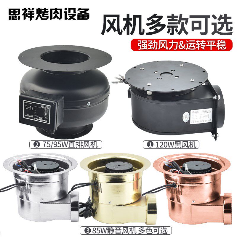 韩式烤肉店排烟管上排烟风机商用大功率静音抽烟机节能吸烟排风机