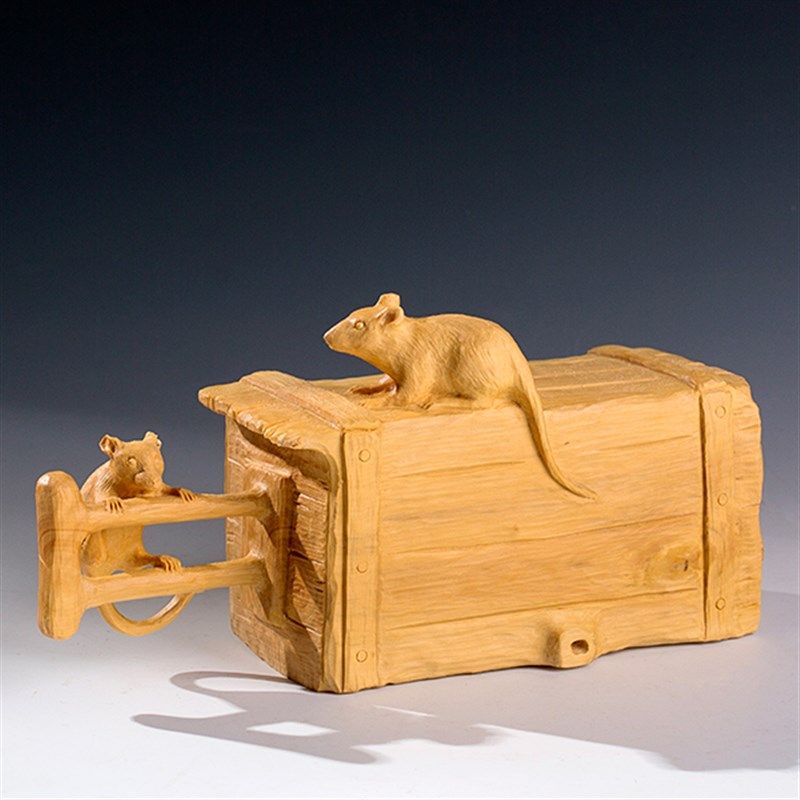 乐清黄杨木雕刻数财老鼠新版纯手工汽车实木摆件手工艺礼品小摆件,家居饰品,木雕,淘宝优惠券,粉丝福利购,淘宝优惠卷