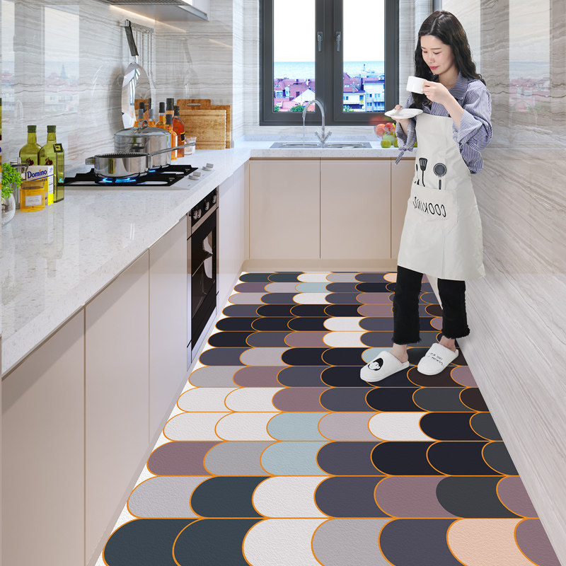 加厚满铺厨房地垫 可擦免洗防滑防水防油PVC皮革垫子家用耐脏脚垫