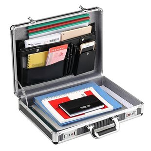 带锁防盗手提密码箱铝合金笔记本电脑箱装文件箱公文箱子收纳盒包