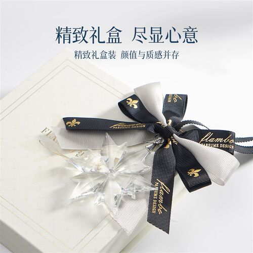 法兰博水晶雪花汽车挂件2025新款高端大气女生车内高档装饰品吊坠