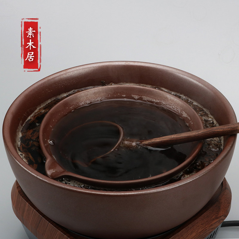 手工柴烧煮茶器陶瓷炉家用黑白茶煮茶壶日式茶道温茶碗功夫茶具