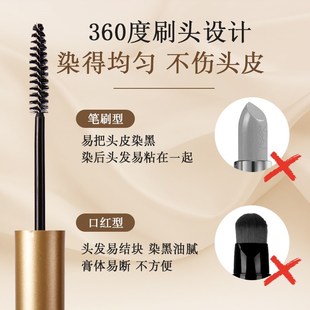 纯植物一次性染发笔遮白发补染染发剂膏棒一抹黑快速盖白头发变黑