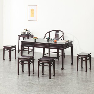 宋韵赞比亚血檀干泡茶桌中式茶几实木茶桌非洲小叶紫檀茶台干泡台