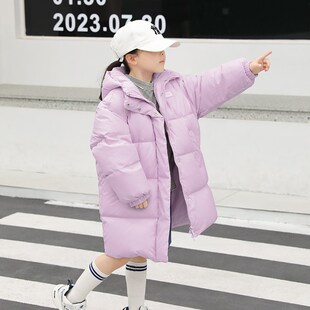 加厚亲子童装 新款 儿童羽绒服90绒23212 2024冬季 女童羽绒服中长款